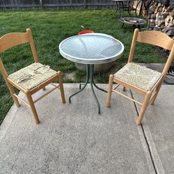2 Boho Vintage Wicker Type Chairs