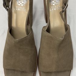 Vince Camuto Brendiza Suede Slingback Sandals Women's Size 11 Brown Heel