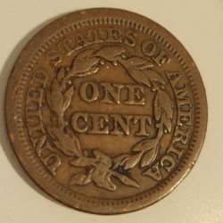 1854 Braided Hair Large Cent 