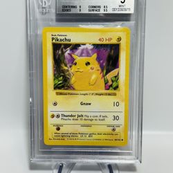 Pokemon Shadowless Red Cheeks Pikachu Error Card 1999 #58 BSG Beckett 9 