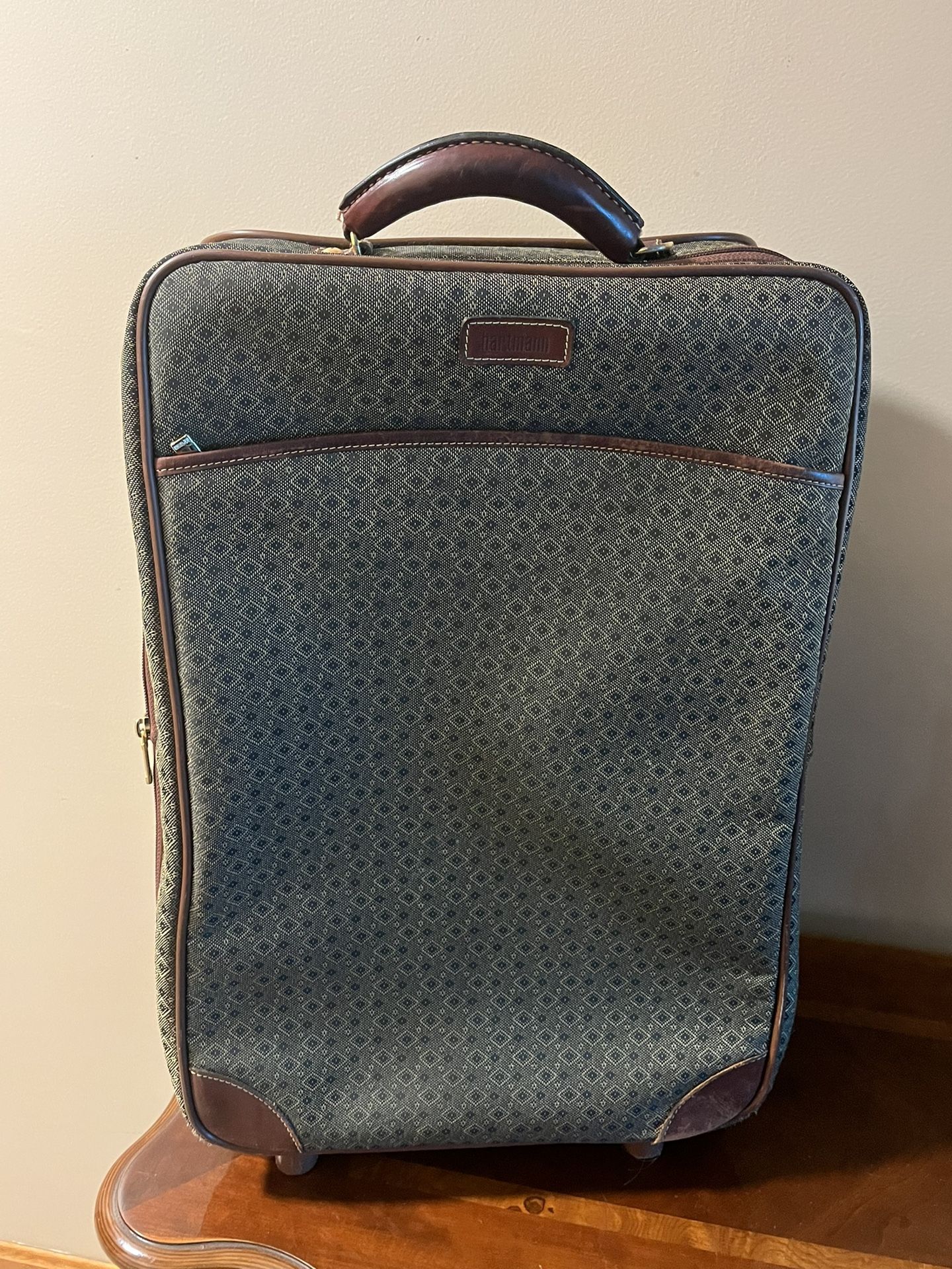 Vintage Hartmann Luggage W Leather Handles & Wheels