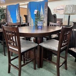 🔥Hot Deal🔥Brand New 5pc Counter Height Dining Table With Storage Base And Four Chairs $599, Delivery Available, Finance Available 