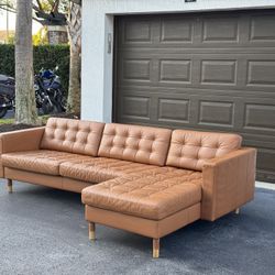 🛋️ Sectional Couch/Sofa - Leather - Camel - Delivery Available 🚛