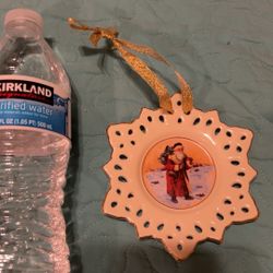 Vintage ceramic Santa clause ornament