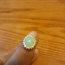 Opal And Diamons Ring 