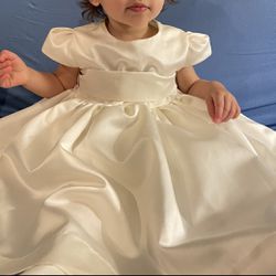 White Satin Infant Dress 