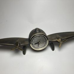 Brass airplane alarm clock