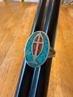 Vintage Marked Silver “Sign of the Fish” Mens Ring