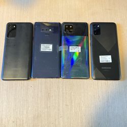 Lot of 4 Samsung Galaxy Cell Phones BROKEN “For-Parts/Repair-Only” Read Info Blw 
