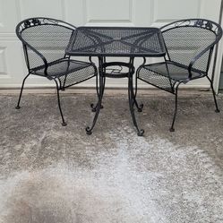 3pc Vintage Wrought Iron Patio Furniture Set
