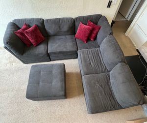 Gray 6 seater modular sofa