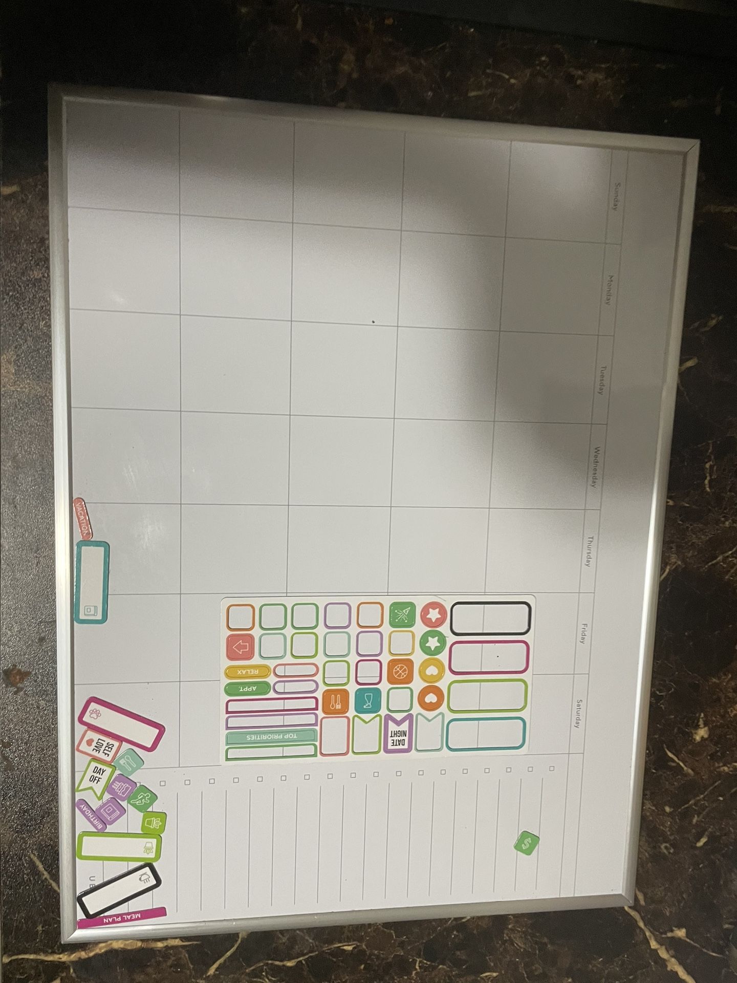 Dry Erase Weekly Calendar White Board Planner