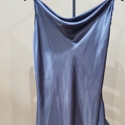 Dark Grey Satin Slip Dress XL