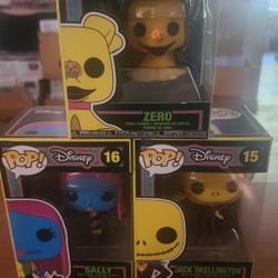 Nightmare Before Christmas Blacklight Set Funko Pops