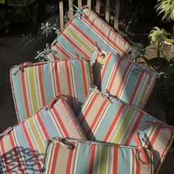 6  Tropical Colored “Mid Century Chair cushions