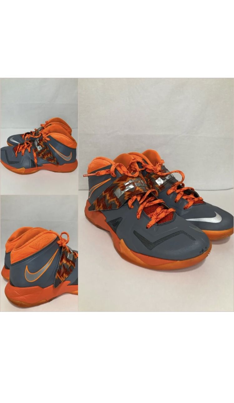 Size 10 Nike Lebron Zoom Soldier VII 7 TB Mens Orange Basketball Shoes Sneakers