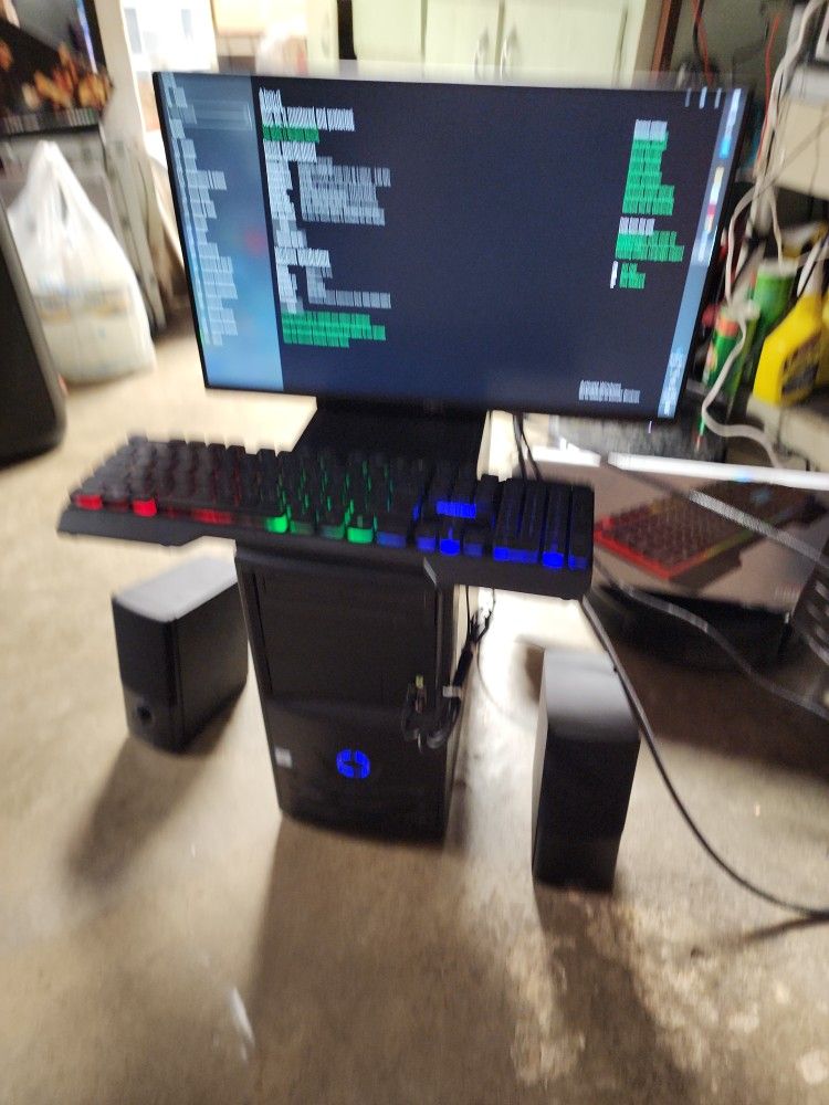 Desktop Computer, Monitor, Keyboard, Mouse And BOSE Speakers