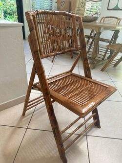 Bamboo Dining Chairs (Six 6) Foldable