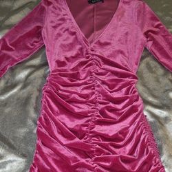 Pink Velvet Dress 