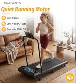 Flat Treadmill with Handlebar and Display