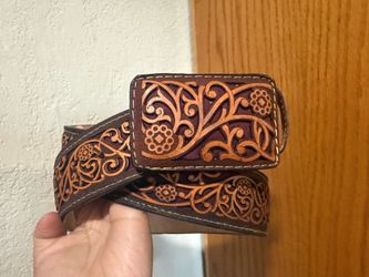 Leather belt unisex