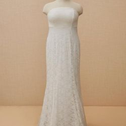 Torrid White Lace Strapless Fit & Flare Wedding Dress