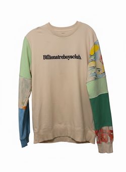 BILLIONAIRE BOYS CLUB Ivory Crew Neck Pullover Shirt Sweatshirt Size SMALL Mens
