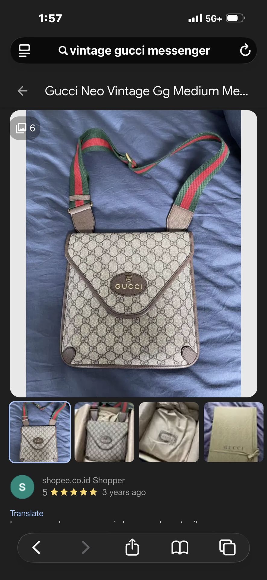 Vintage Gucci Messenger Bag 