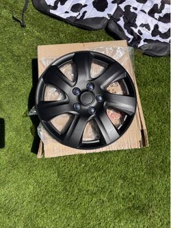 16” Matte Black Hubcaps – Set of 4