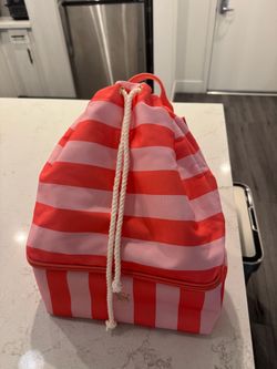 Victoria's Secret Striped Drawstring Bag