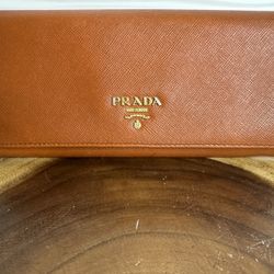 PRADA caramel Folding Women's Wallet 