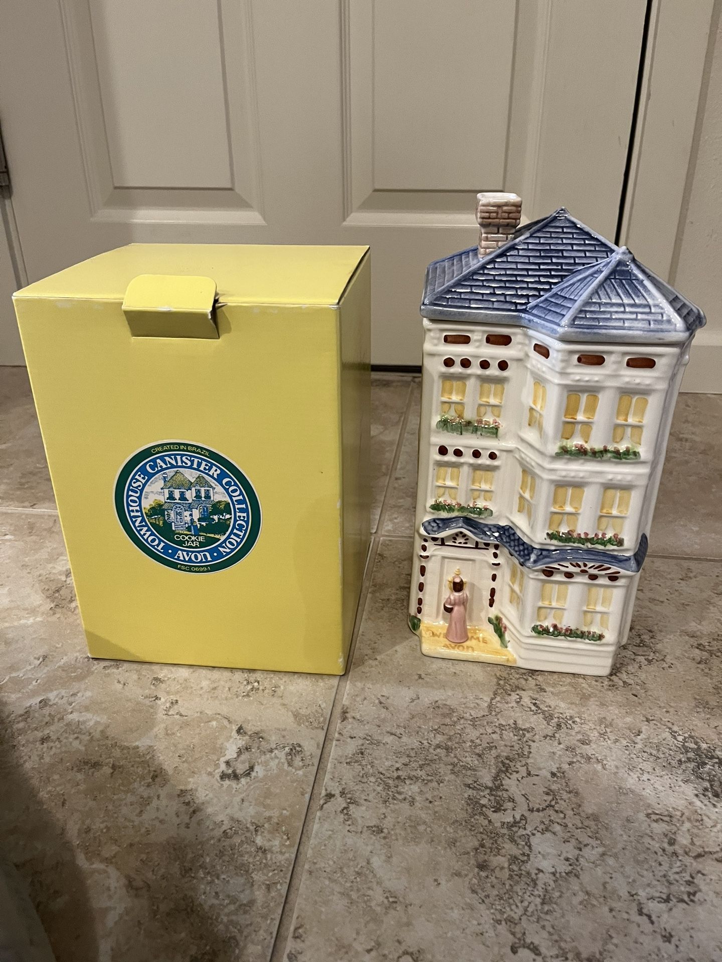 Avon Townhouse Canister With Victorian Lady