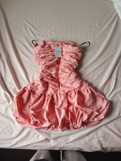 Strapless Bubble Mini Dress Salmon Pink Forever 21