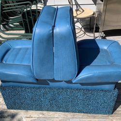 Back To Back Blue Lounge Boat Seats