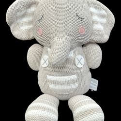 Living Textiles Theodore Elephant Knitted Plush Baby Toy 14”