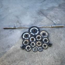 Olympic 2” Weight Set 180lbs + 45lb Barbell+Rack (no bench) 