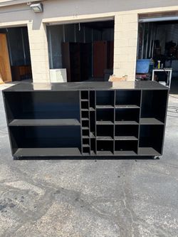 Real Wood 5 1/2ft Long Cabinet With Wheels-$65