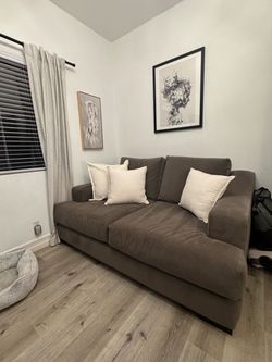 Oversized Lodge Loveseat Dark Grey