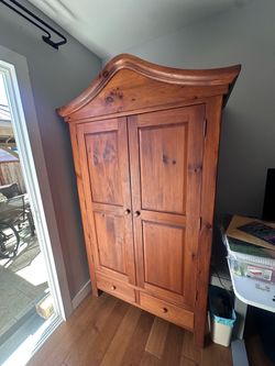 Rustic Wood Armoire / Wardrobe Cabinet