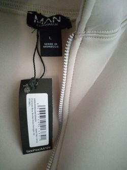 boohooMAN Oversized Boxy Bonded Scuba Harrington Jacket