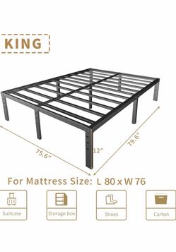 King Bed Frame - Metal 18”
