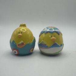 Colorful Ceramic Chick Salt and Pepper Shakers - Easter, Spring