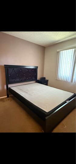 Queen Bed Frame and nightstand
