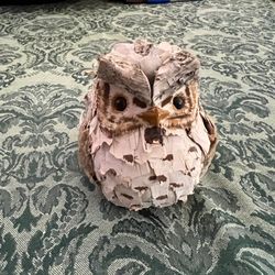 Small Handmade Wood Shaving Owl