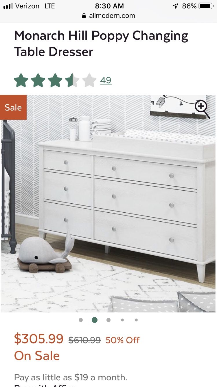 New changing table dresse