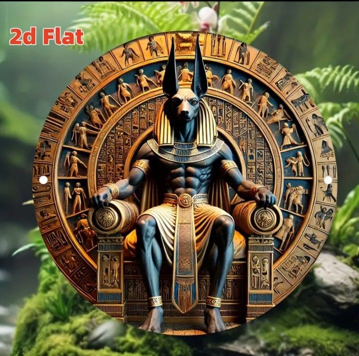 GUARDIANS OF THE AFTERLIFE: Ancient Egyptian Anubis Throne Wall Art