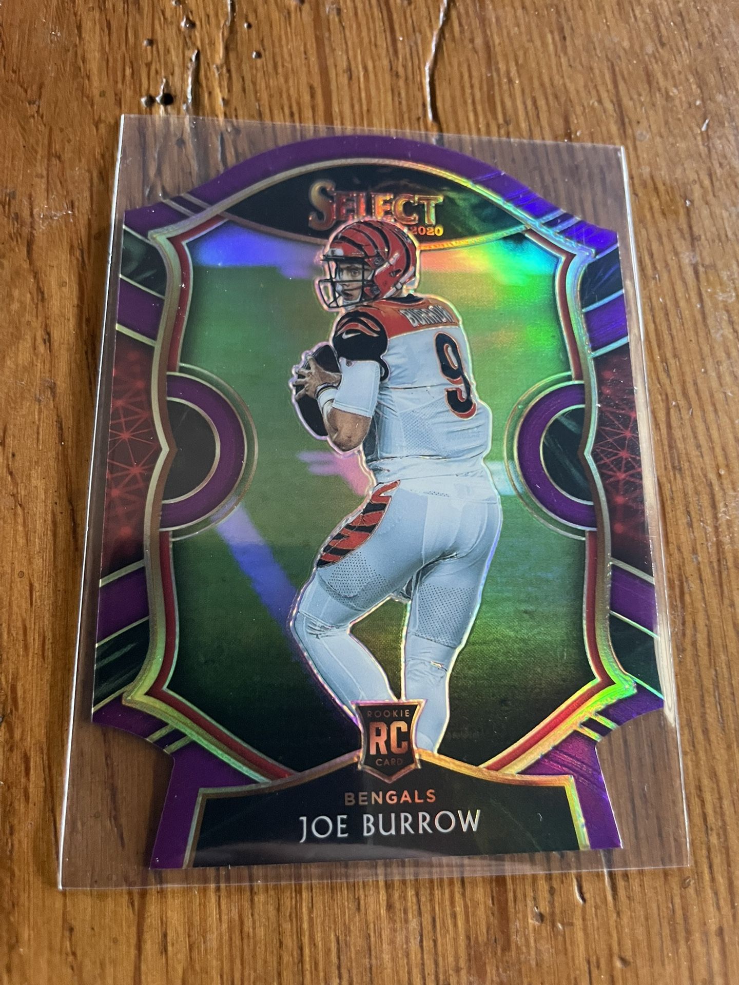 2020 Joe Burrow Panini Select #46 Purple Die Cut Prizm Rookie Card RC