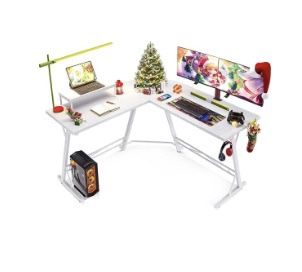 White L-shaped Corner Desk Gaming