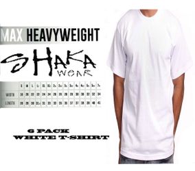 Shaka Wear Men's T Shirt – Max Heavyweight Cotton Short Sleeve Crew Neck Plain Tee