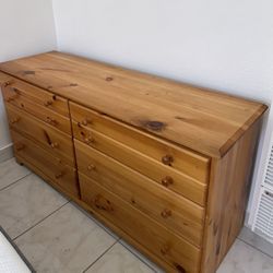 6 Drawer Dresser/ Pine Armoire cabinet